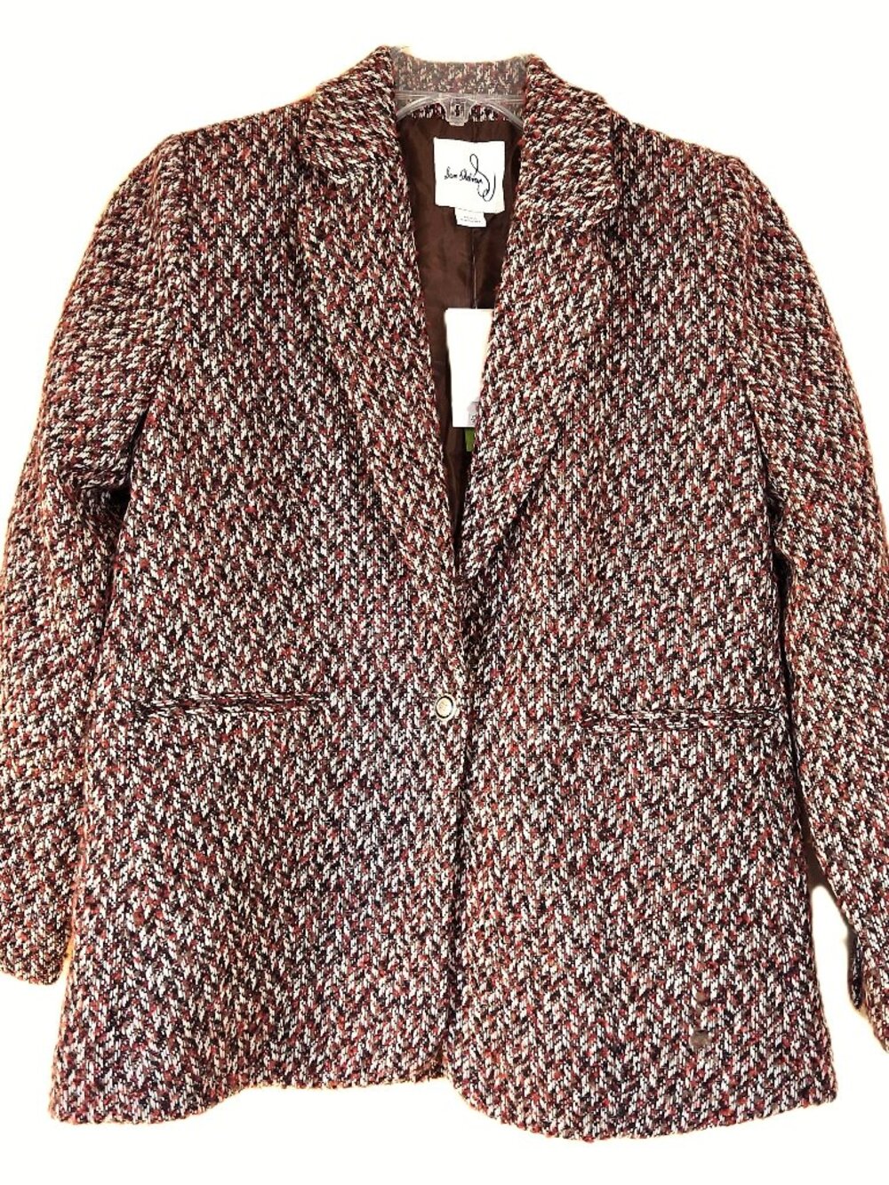 NWT Sam Edelman Willow Chevron Tweed Blazer Gardenia Autumn Small